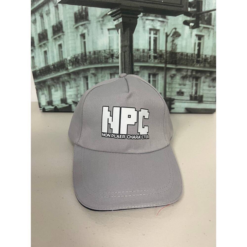 NPC "Non Player Character" Gray Baseball Cap - Ironic Internet Culture Dad Hat